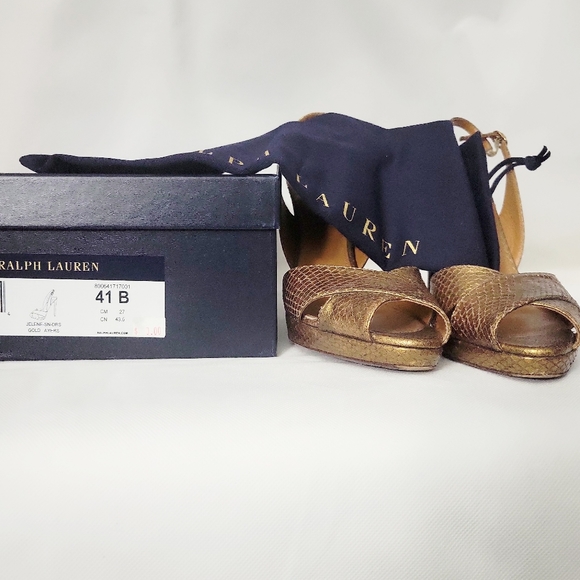Ralph Lauren Collection Python Slingbacks sz 41 - Picture 2 of 6